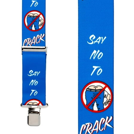 SuspenderStore Mens Say No To Plumbers Crack Clip-End Novelty Suspenders
